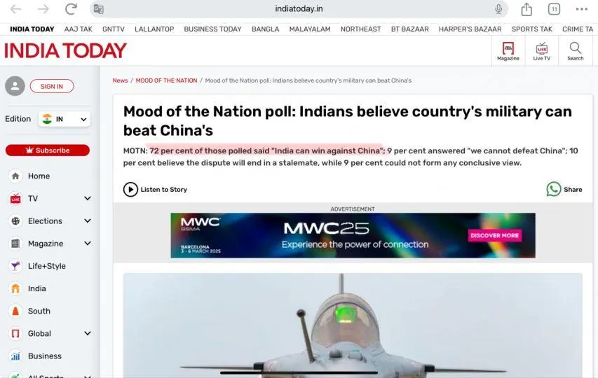 世界第三軍事強國印度，宣佈和巴基斯坦停戰