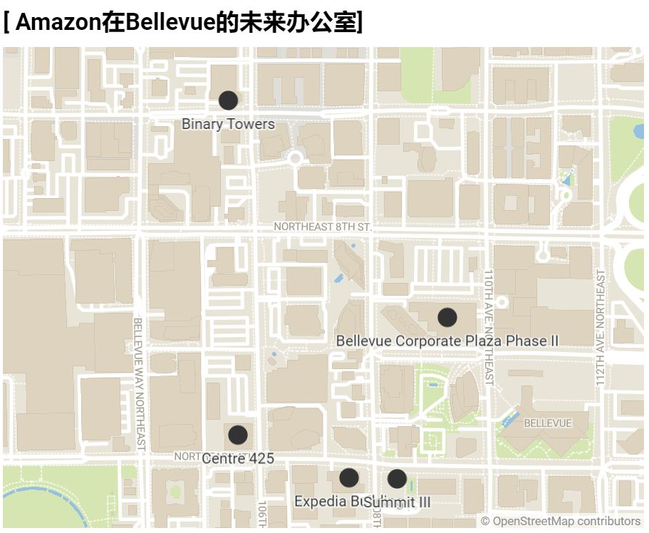 亞馬遜在貝爾維尤市中心已有近一萬名僱員，未來將進一步增加至2.5萬名