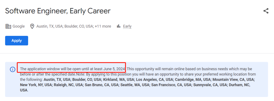限時1天丨Google再次開放EarlyCareer崗位！