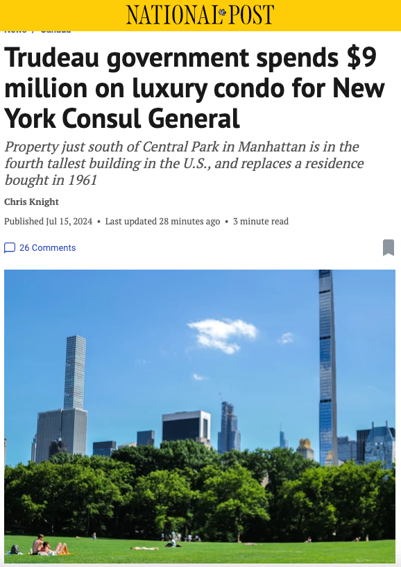 特魯多砸$900w在曼哈頓億萬富翁街買房！稱加國官員住豪華公寓很“經濟”