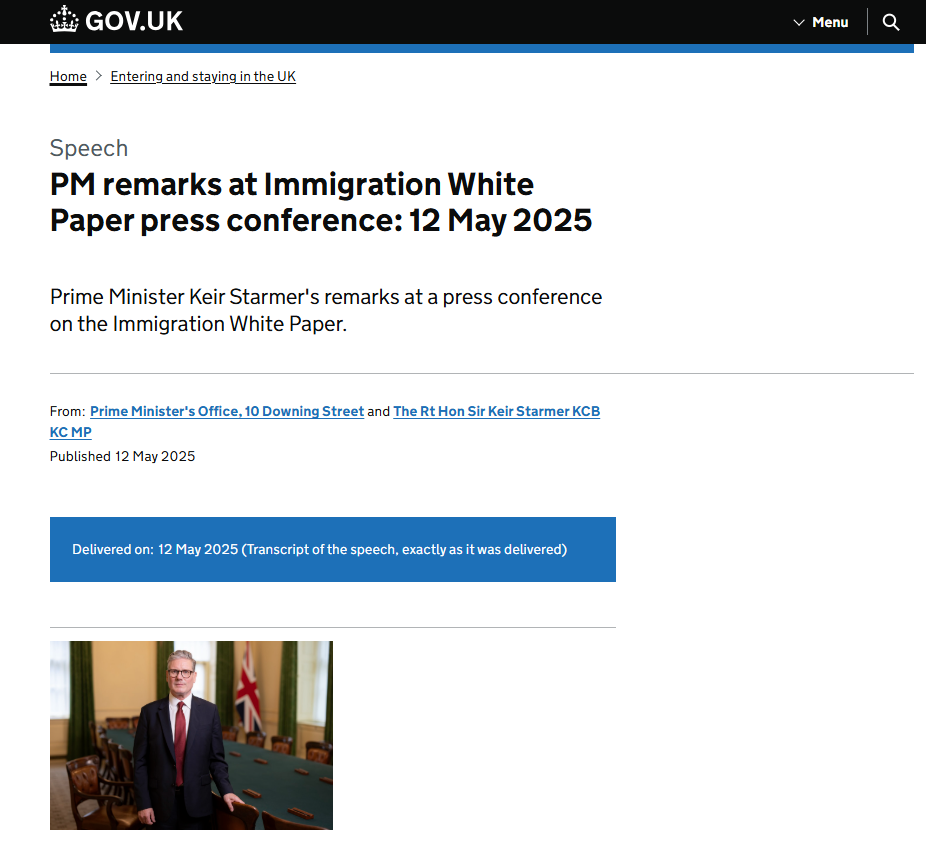 英國首相宣佈移民大收緊！畢業工籤縮短至18個月，護理籤取消，技術工籤門檻提高……