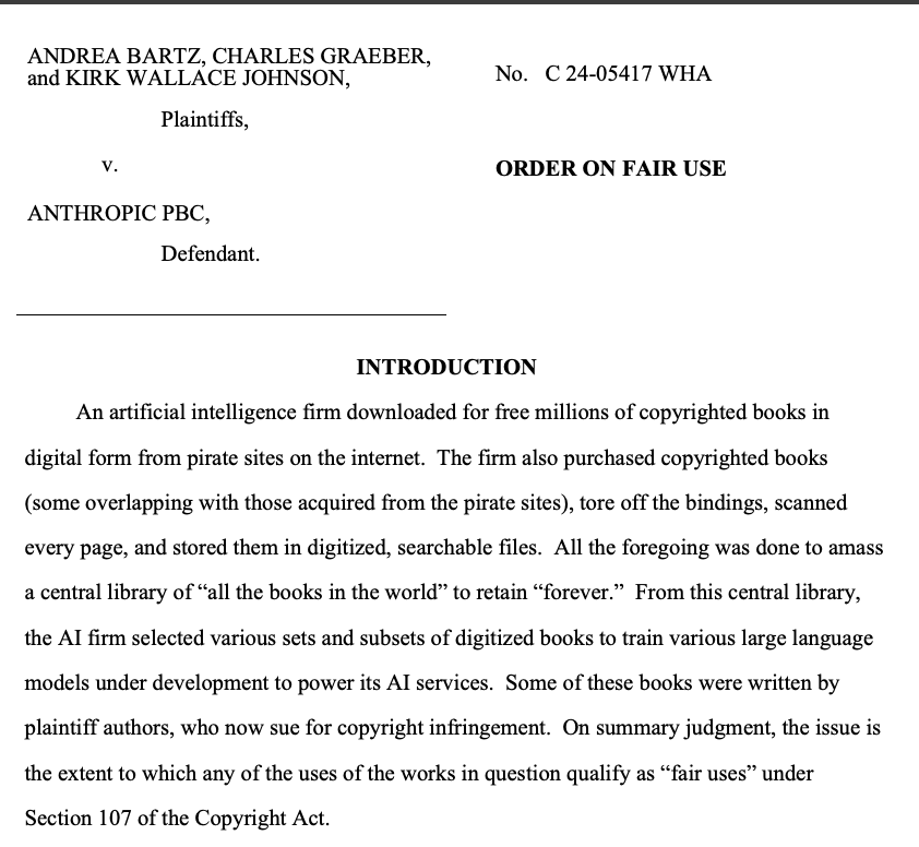 AI“讀書”合法了：美法院最新裁定，無需作者同意，已購書籍可用於訓練AI