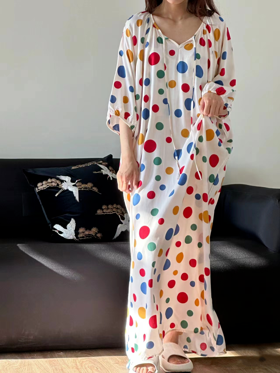 沒想到啊！30多塊錢買的國風棉綢長裙，打敗了我夏天家居服！