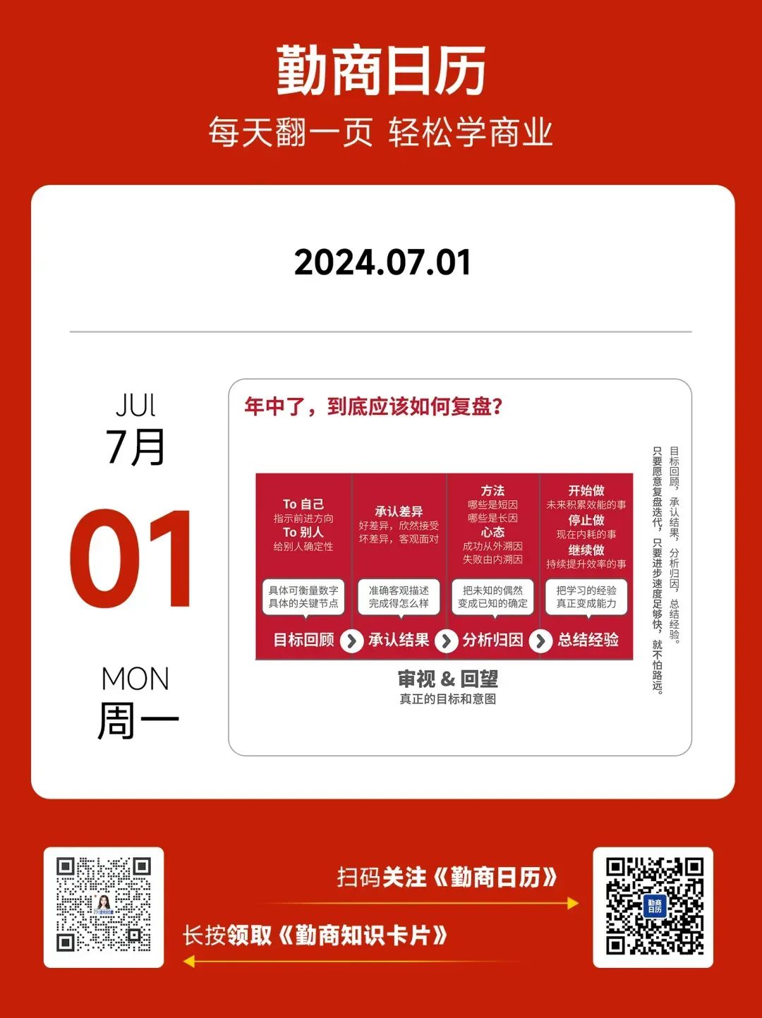 07月01日（勤商日曆卡片）：年中了，到底應該如何覆盤？