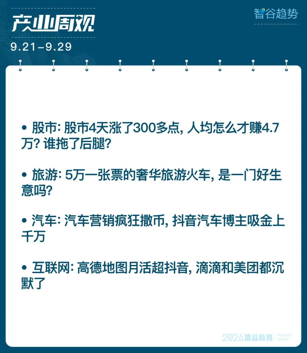 真的贏麻了？股民4天人均賺4.7萬、汽車博主吸金上千萬、5萬一張票的奢華火車誰在坐、高德月活超抖音….