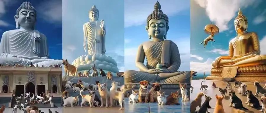 生活在古寺裡的貓狗，常年聽高僧唸經一臉“佛”相，網友：看來薰陶不淺
