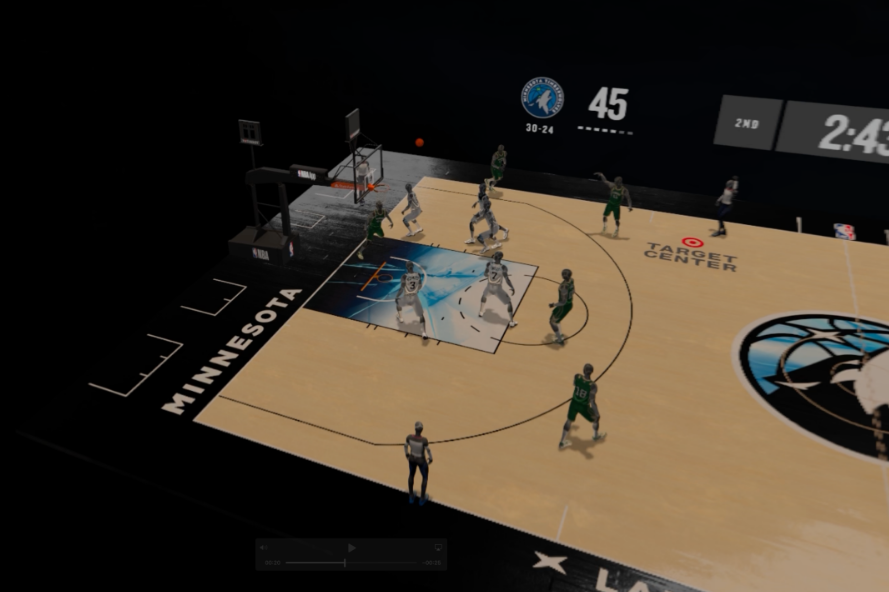 VisionPro的NBA應用程式將一些比賽變成微型3D立體模型