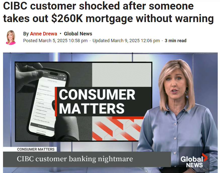 離譜！加拿大女子登入CIBC，卻發現名下多了26萬抵押貸款！自己毫不知情….