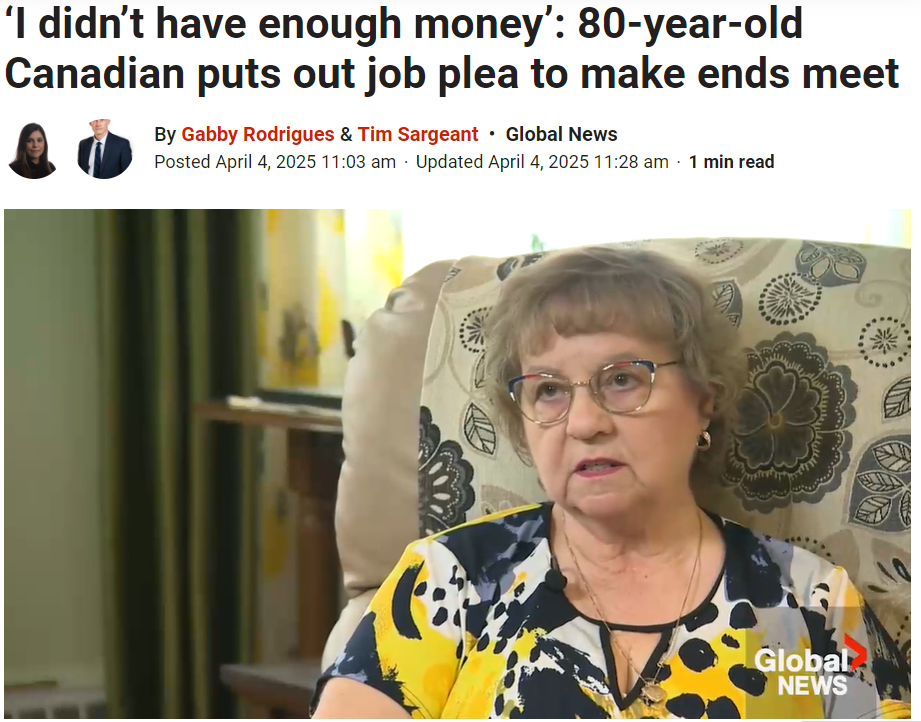 加拿大80歲老太負擔不起開支，還在拼命找工作！GoFundMe上籌款還債….