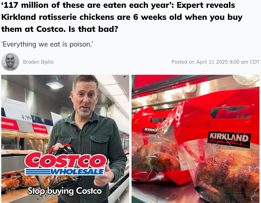 男子爆料Costco烤雞泡過毒素，還是速成雞！網友：只要便宜好吃就行！