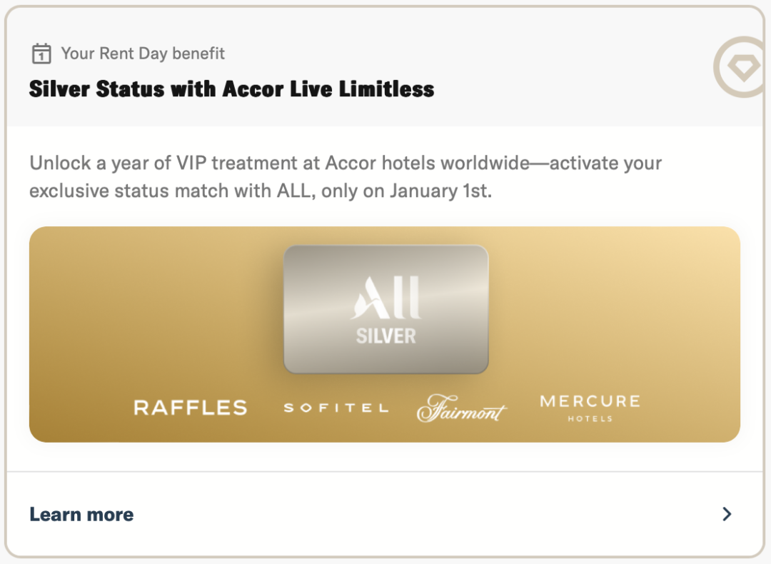 【Accor雅高StatusMatch送銀卡或更高等級】BiltRentDay活動