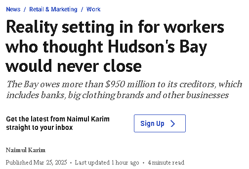 措手不及！Hudson'sBay近萬名老員工崩潰：遣散費縮水只有$8800！