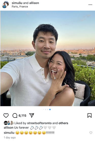 恭喜！加拿大著名華裔影星訂婚：未婚妻在埃菲爾鐵塔秀鑽戒！